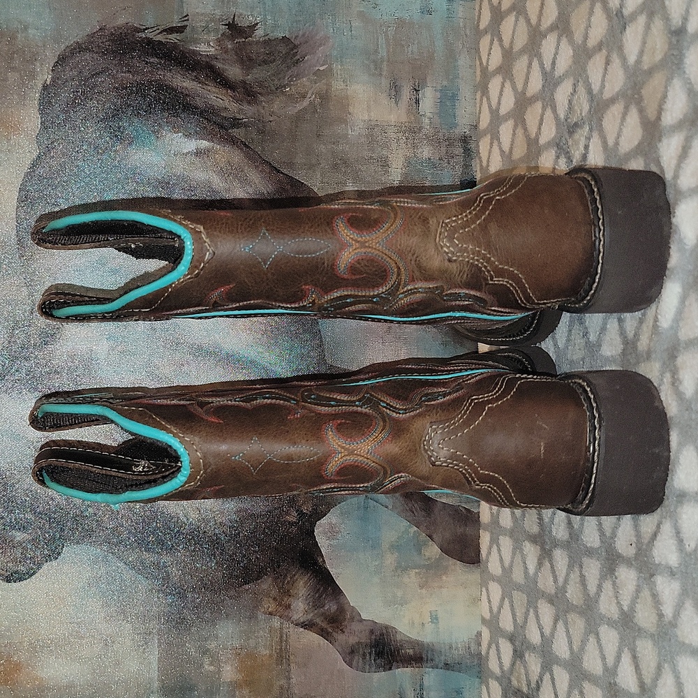 Justin Women's Gypsy Raya 12 Inch Sqaure Toe Western Boots Size 8.5 - Picture 8 of 15